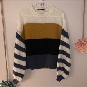Color Block Striped Sweater